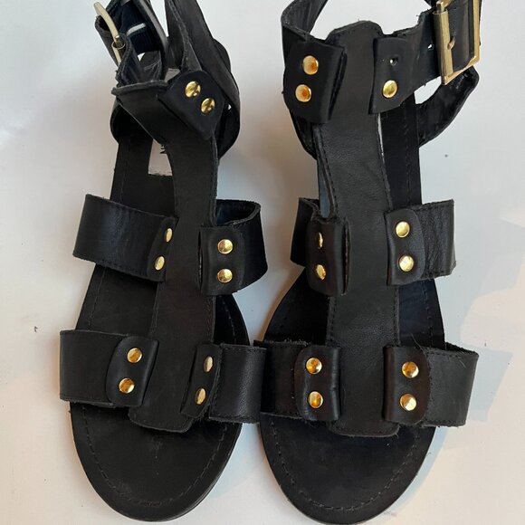 Steve Madden Neviss Gladiator Black Leather Strappy Sandals - new, Size 9.5 - Picture 2 of 10